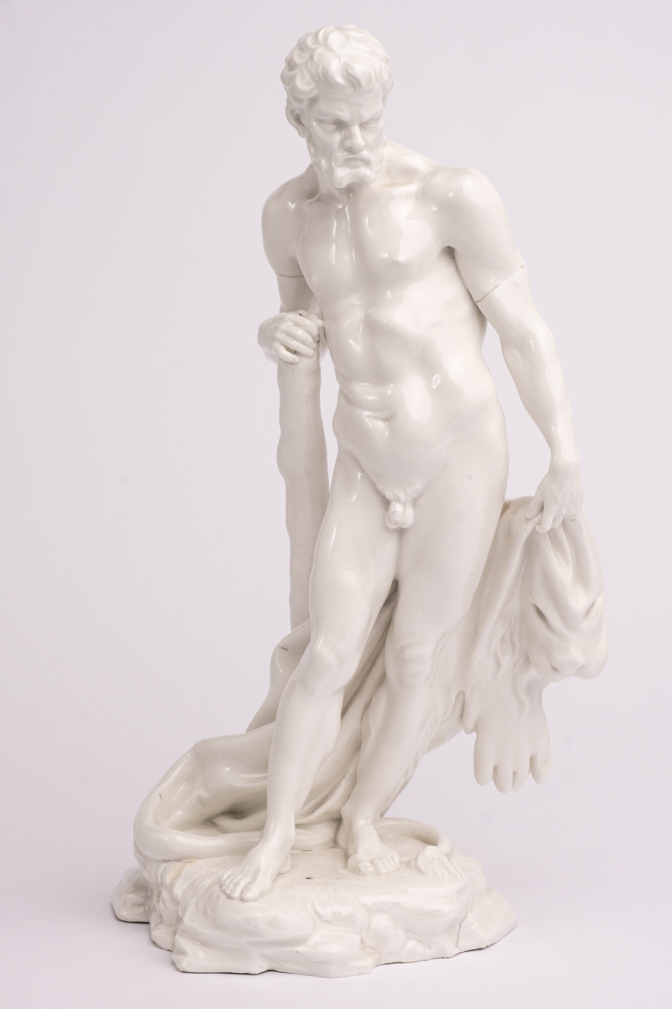 Beeldje van Hercules, hard porselein, Höchst (Duitsland), ca 1760