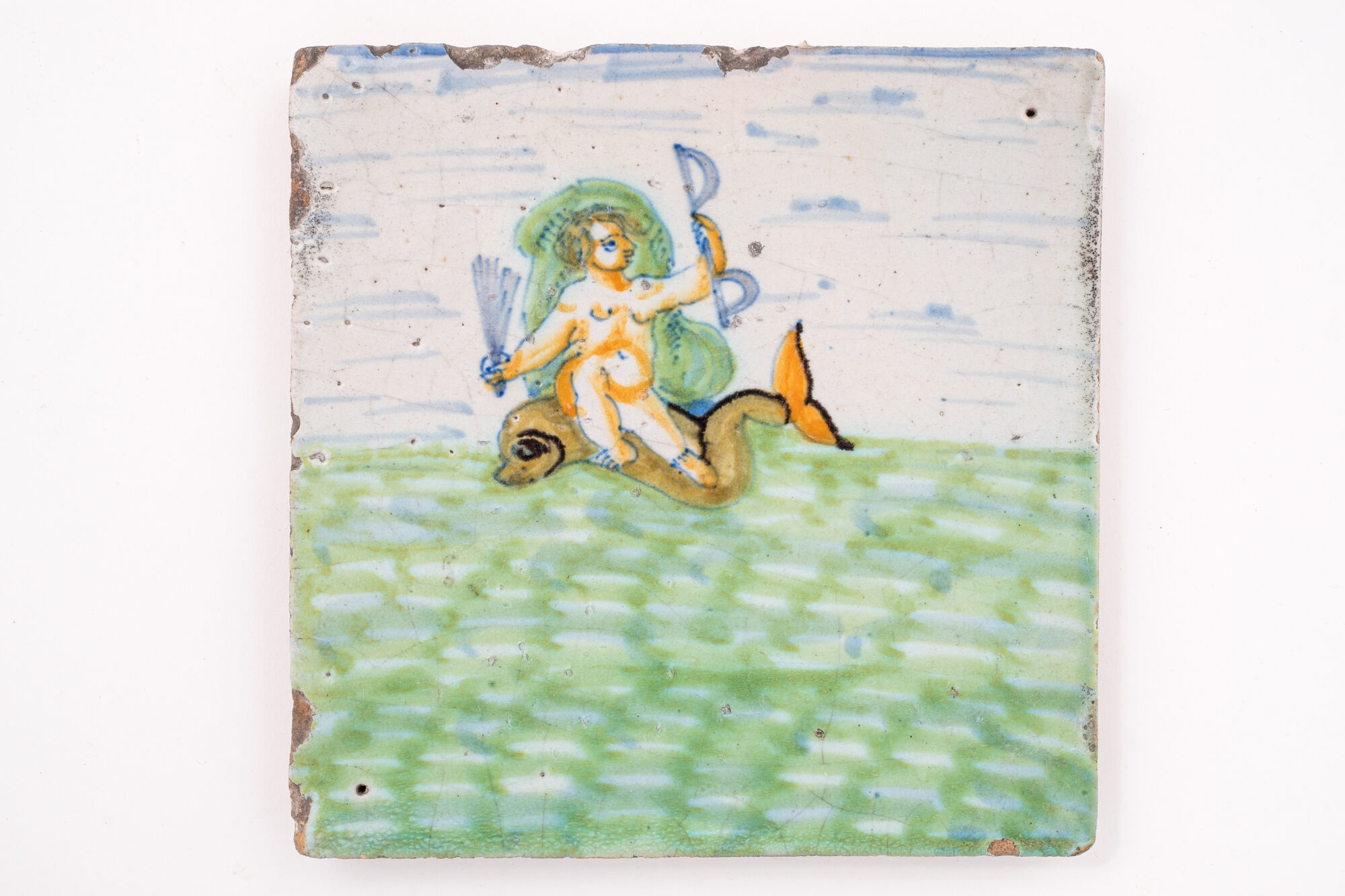 Diertegel, faience, Rotterdam, begin 17de eeuw