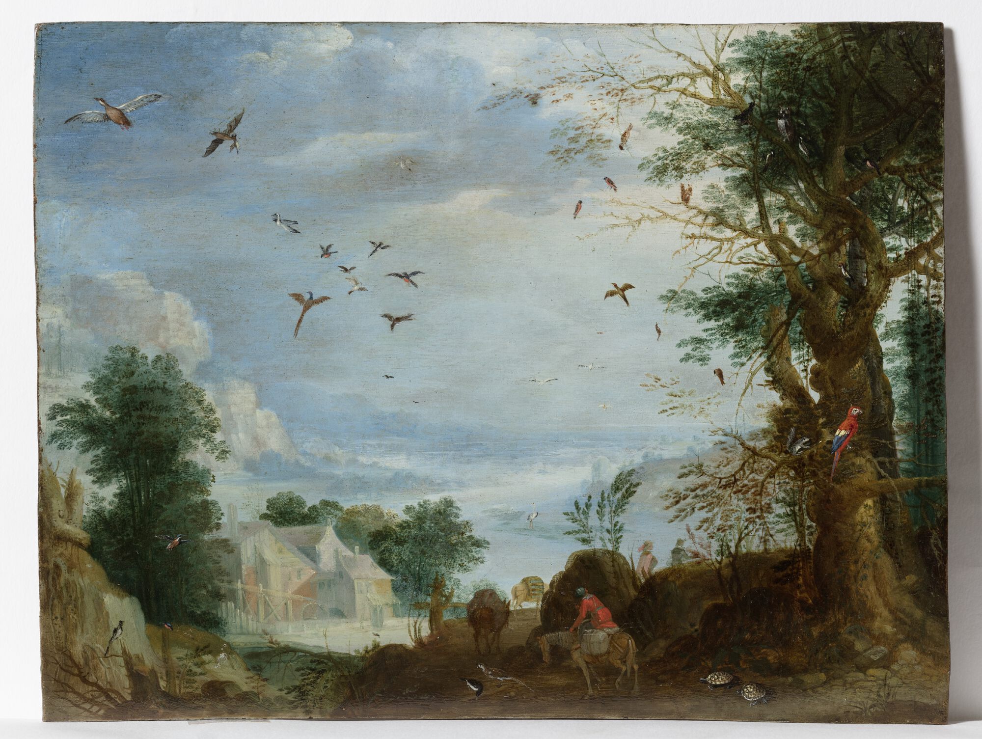 Lastdieren in een landschap, 17de eeuw