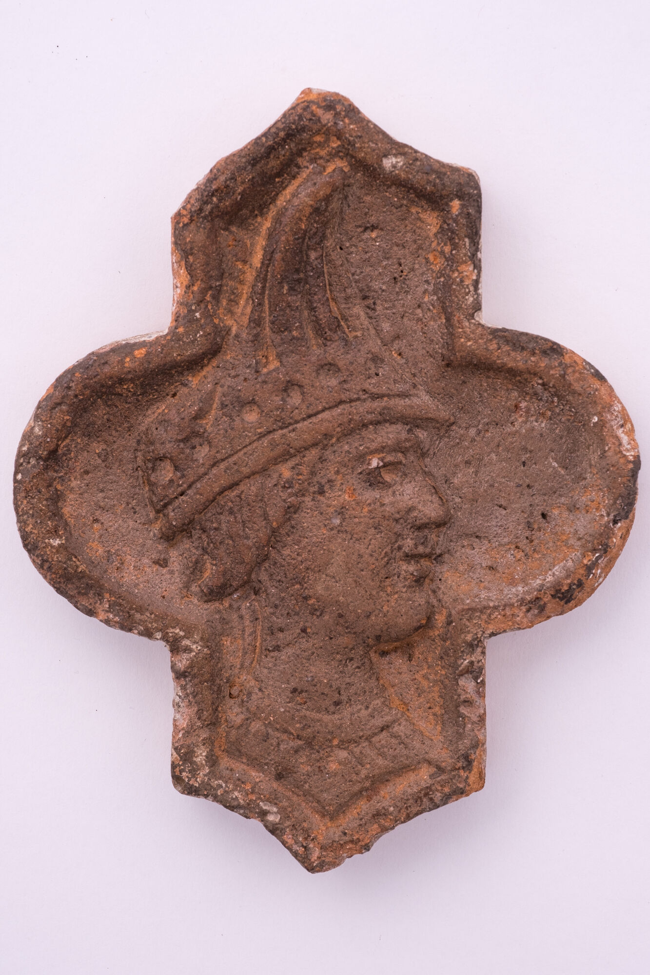 Reliëftegel, ongeglazuurd aardewerk, Bourgondië, 16de eeuw