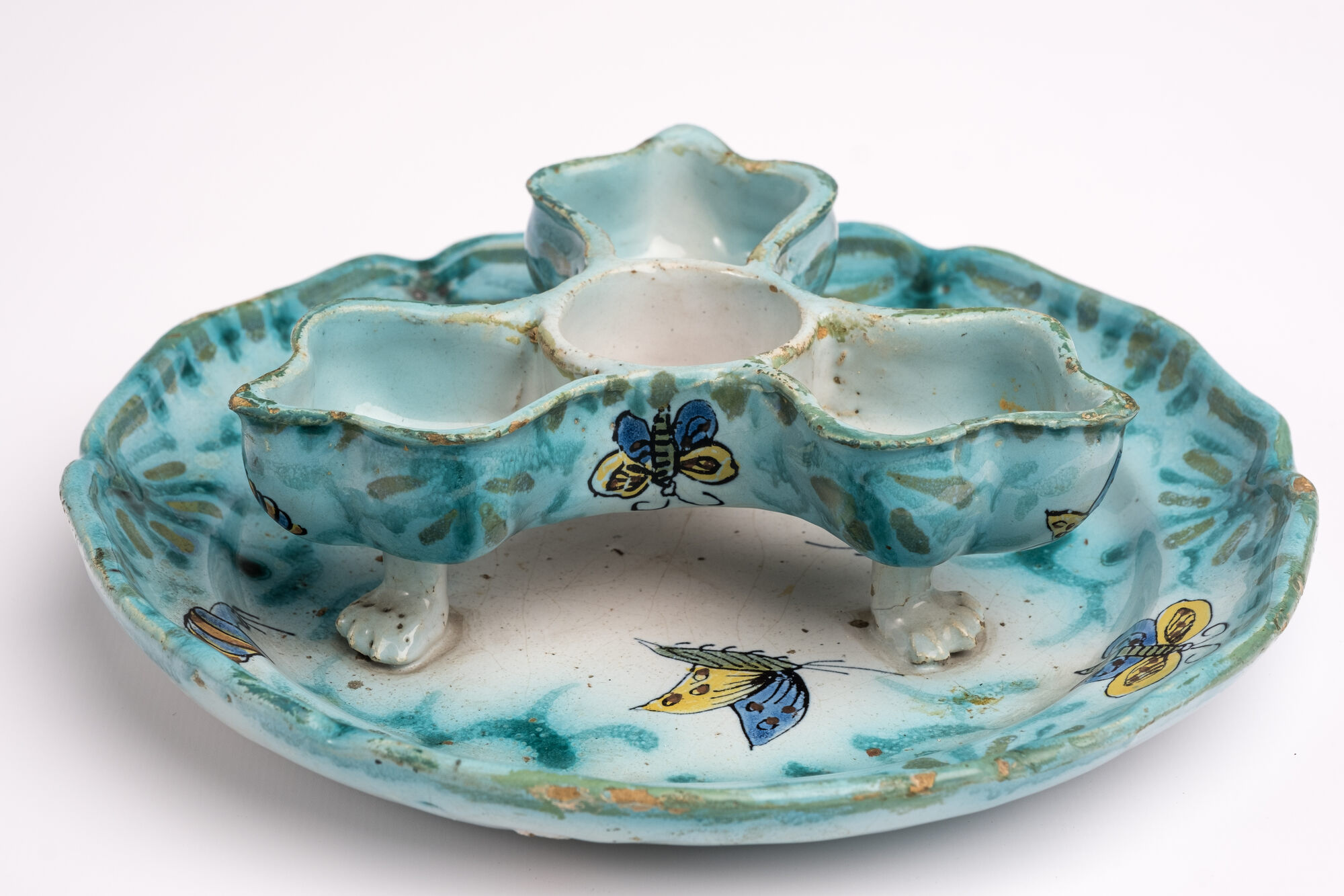 Specerijbordje met deksel, Brusselse faience, midden 18de eeuw