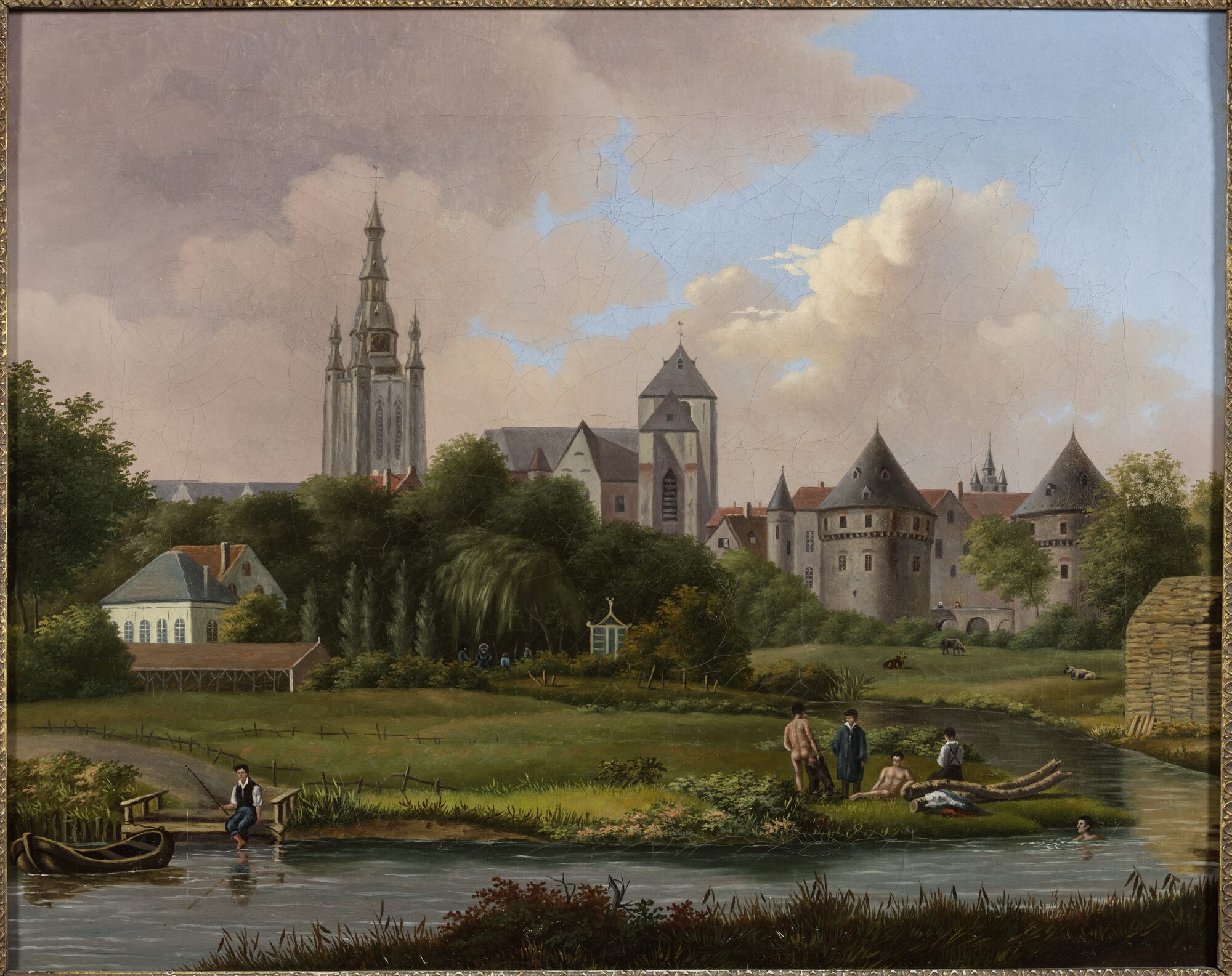 Panoramisch gezicht op Kortrijk