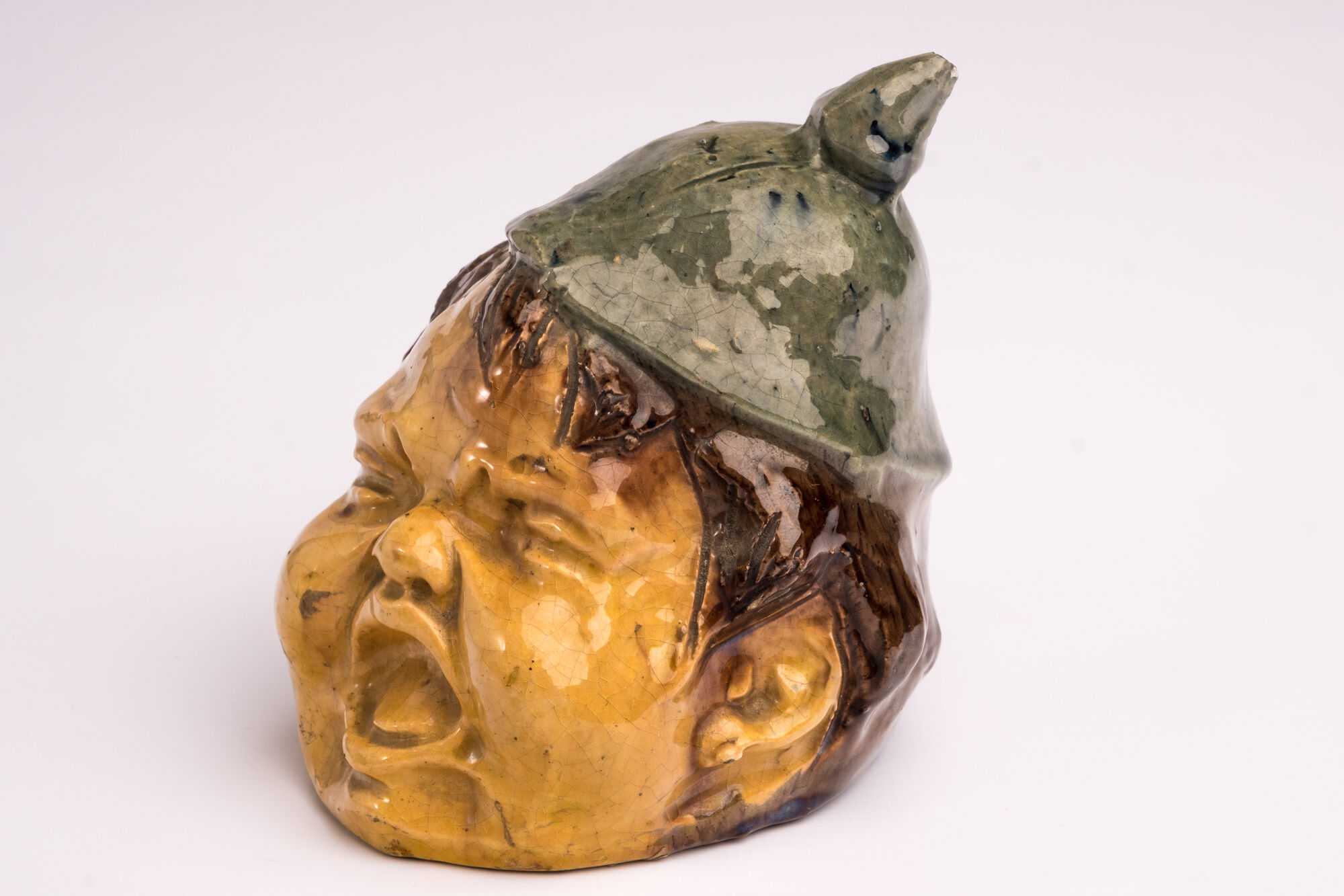 Spaarpot, geglazuurd aardewerk, Torhout, 1ste helft 20ste eeuw