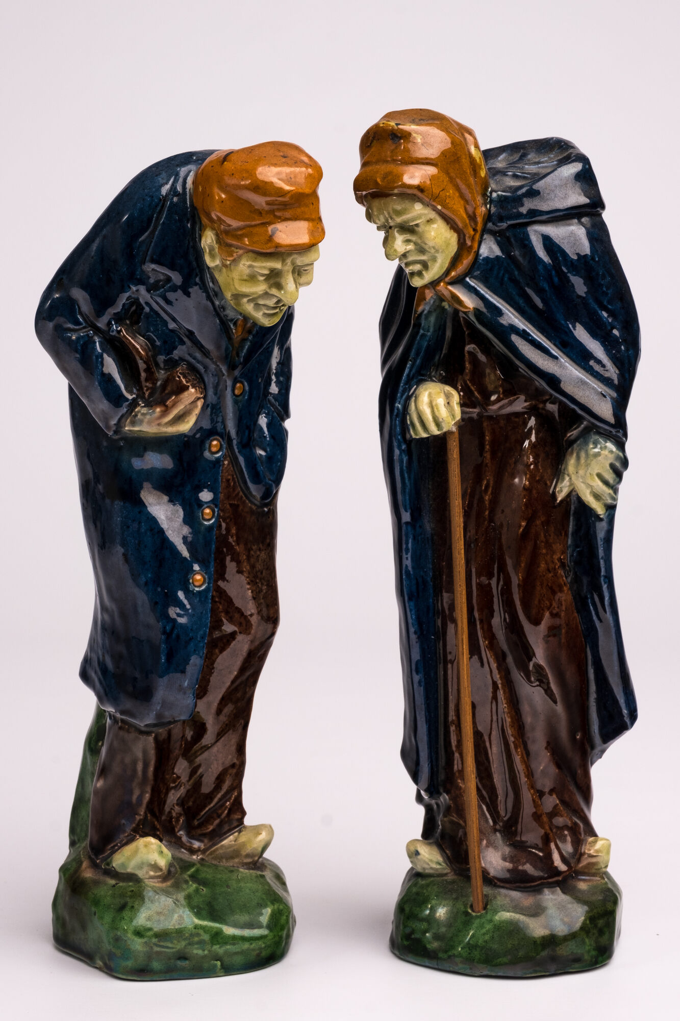 Volksaardewerk, zgn. Poterie Flamande - bejaard koppel