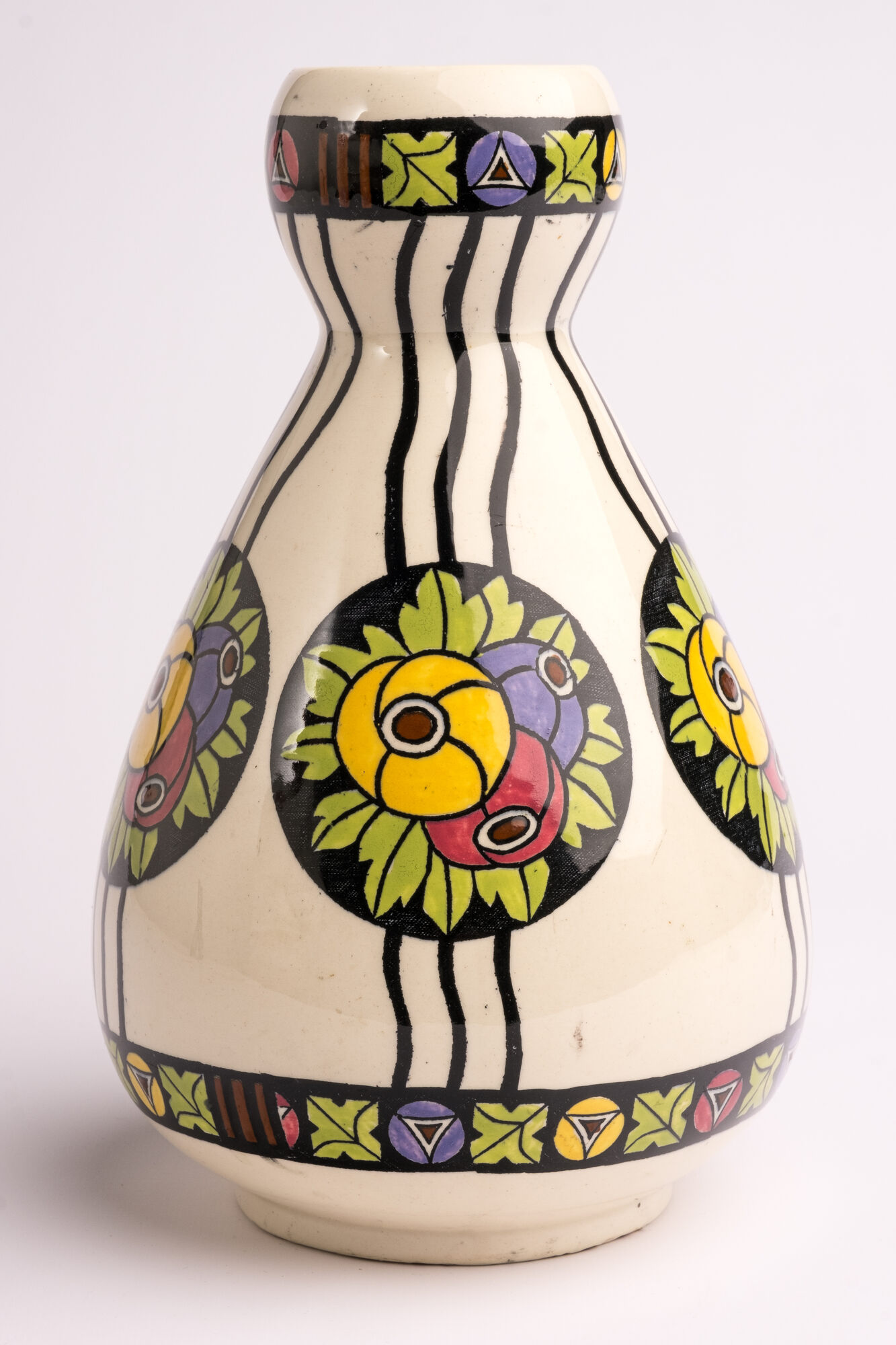 Art Deco vaas, decor D673, Boch, La Louvière, 1922-1930