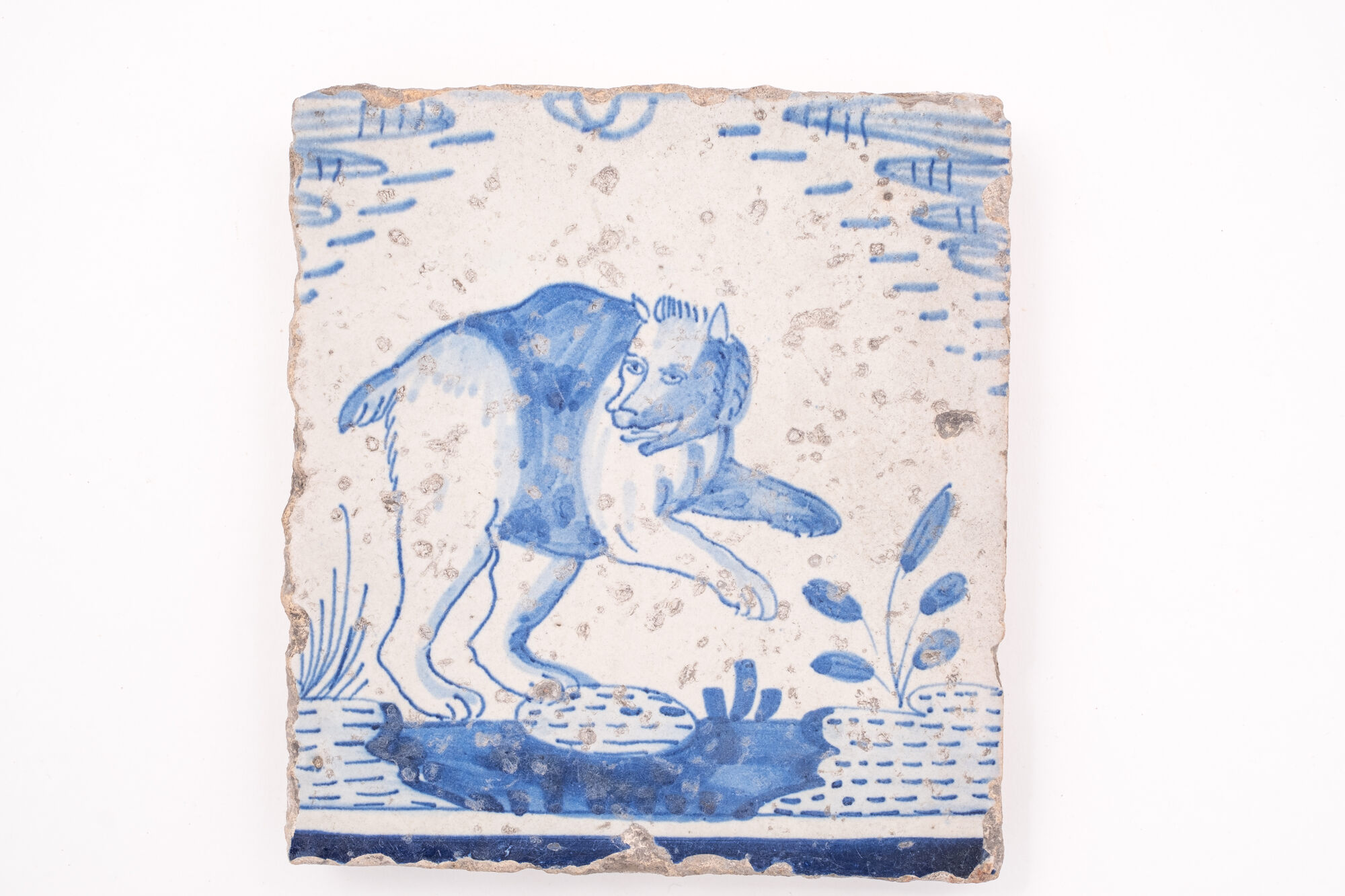 Diertegel, faience, Rotterdam, 1ste helft 17de eeuw