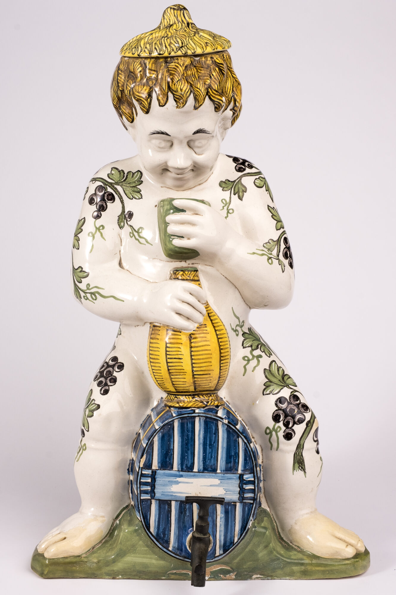 Drankfontein, faience, Rouen (FR), einde 18de eeuw