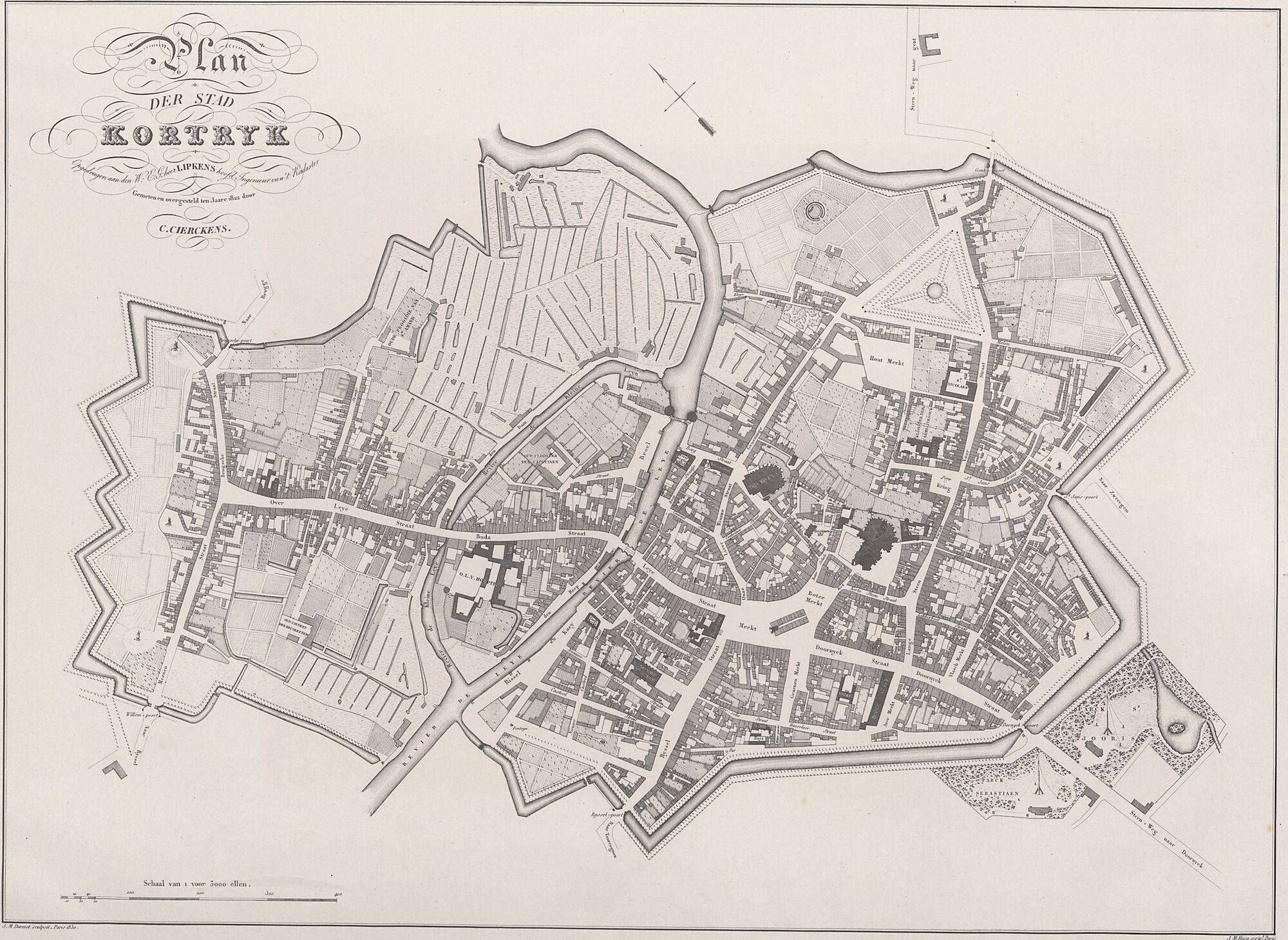 Drukplaat 'Kadastrale atlas Cierckens', 1830