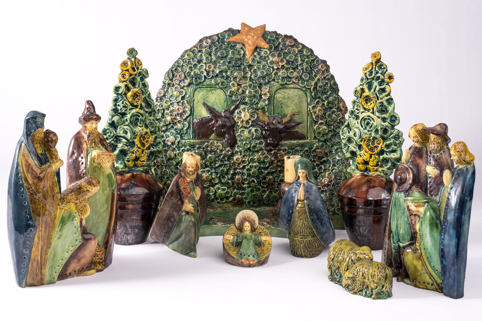 Kerststal, Kortrijks aardewerk, Noseda, ca. 1950