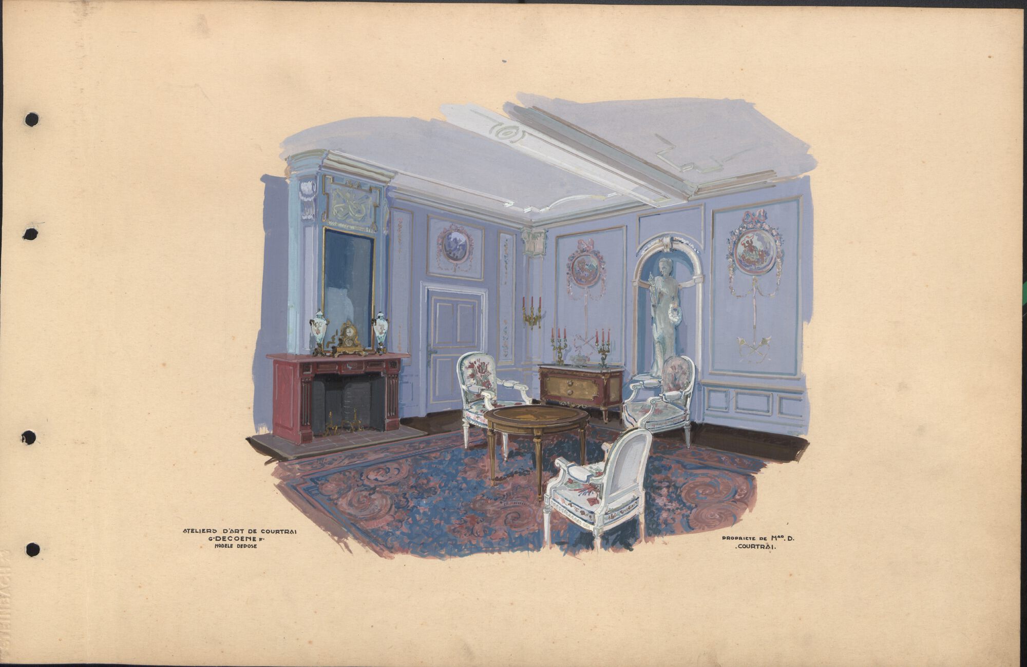 Kortrijkse patriciershuizen en kerken uit de streek, ca. 1940