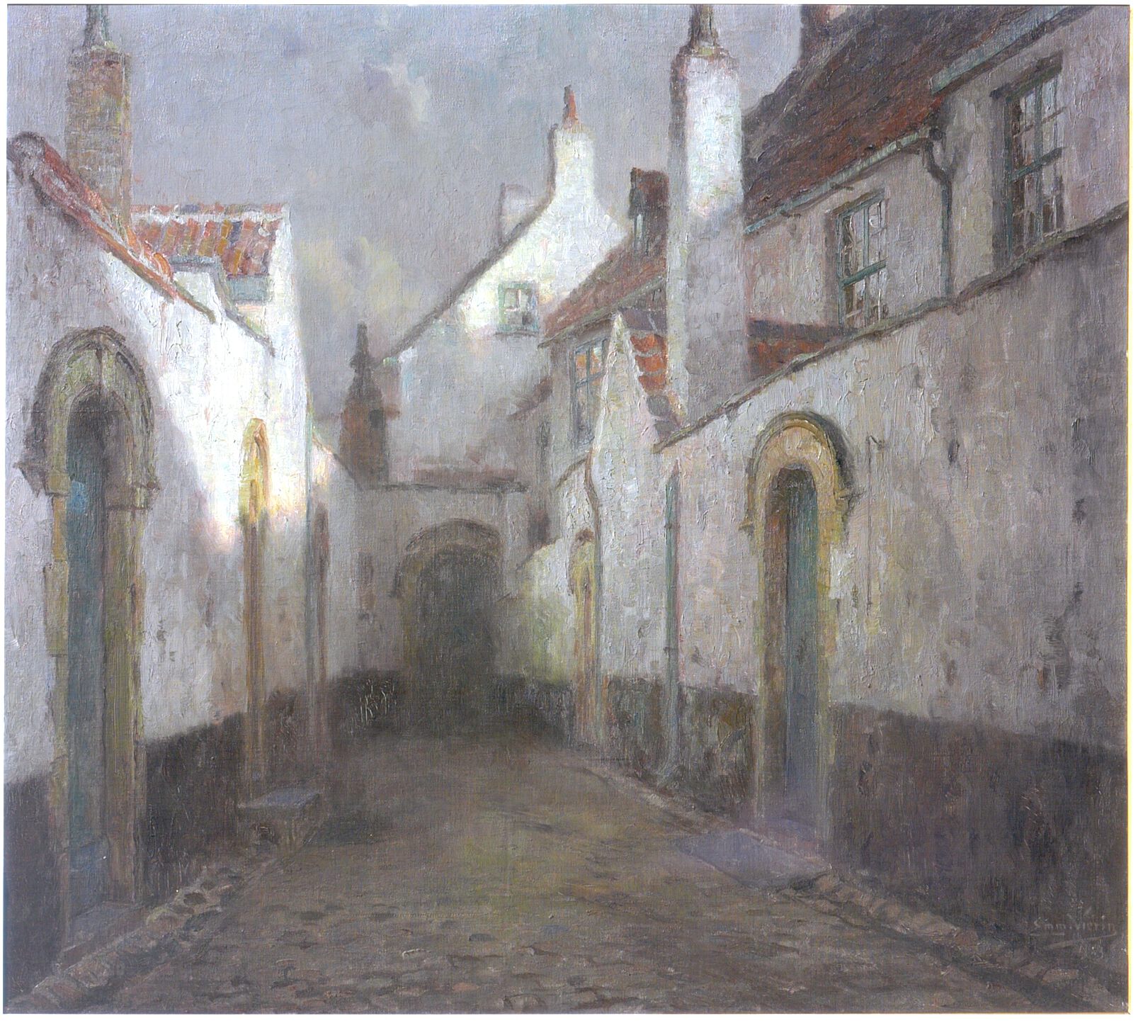 Maneschijn in het begijnhof van Kortrijk