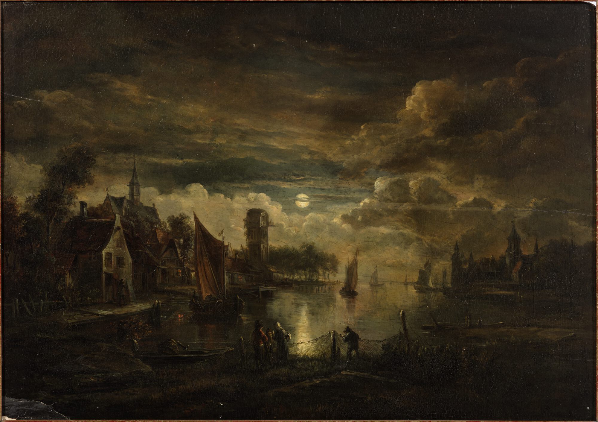 Rivier bij maanlicht, 17de eeuw
