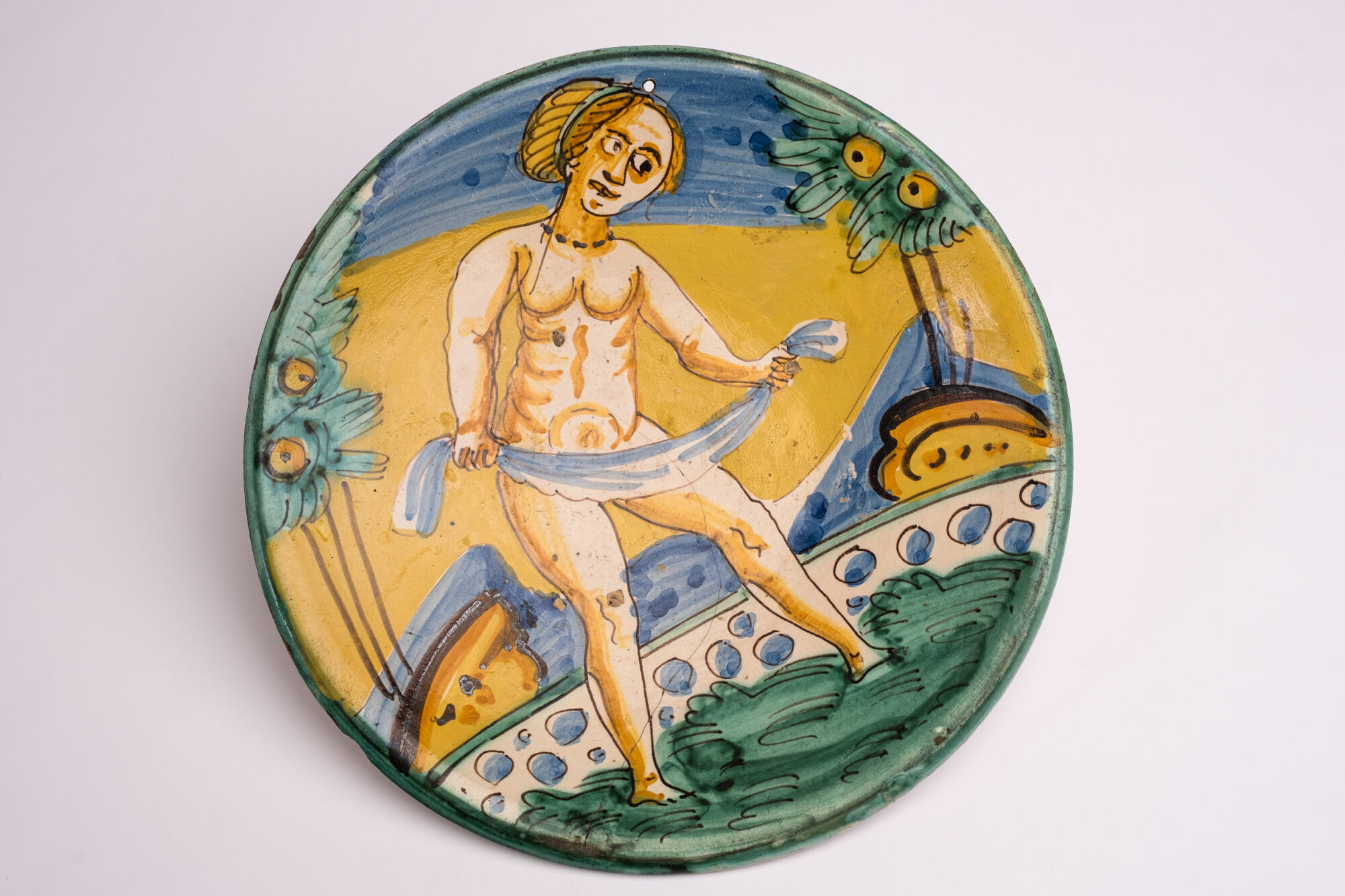Schotel, faience, Montelupo (It.), 17de eeuw