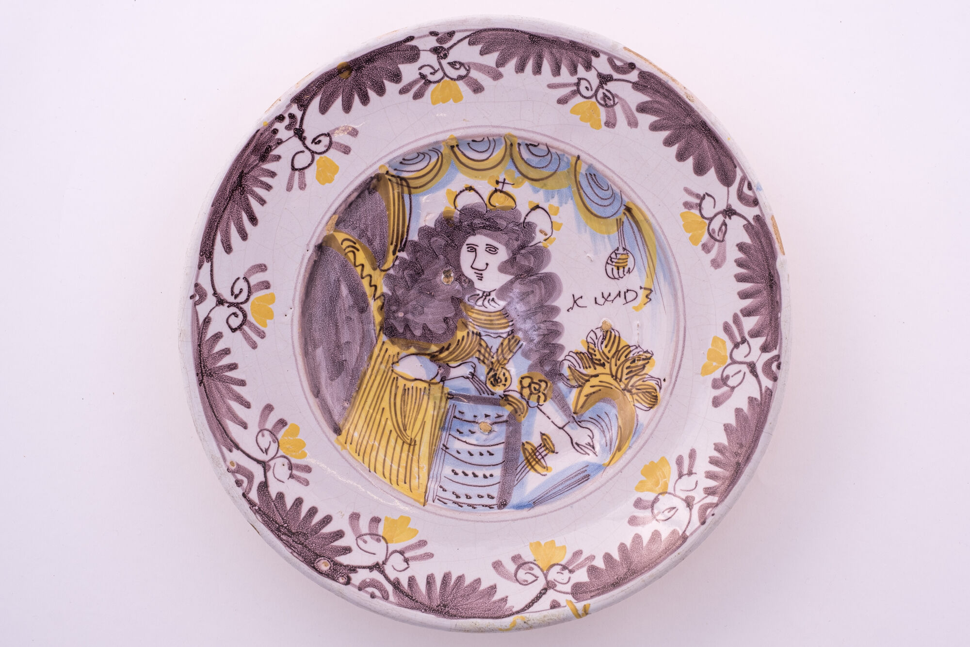 Schotel, majolica, Noord-Nederland, einde 17de eeuw