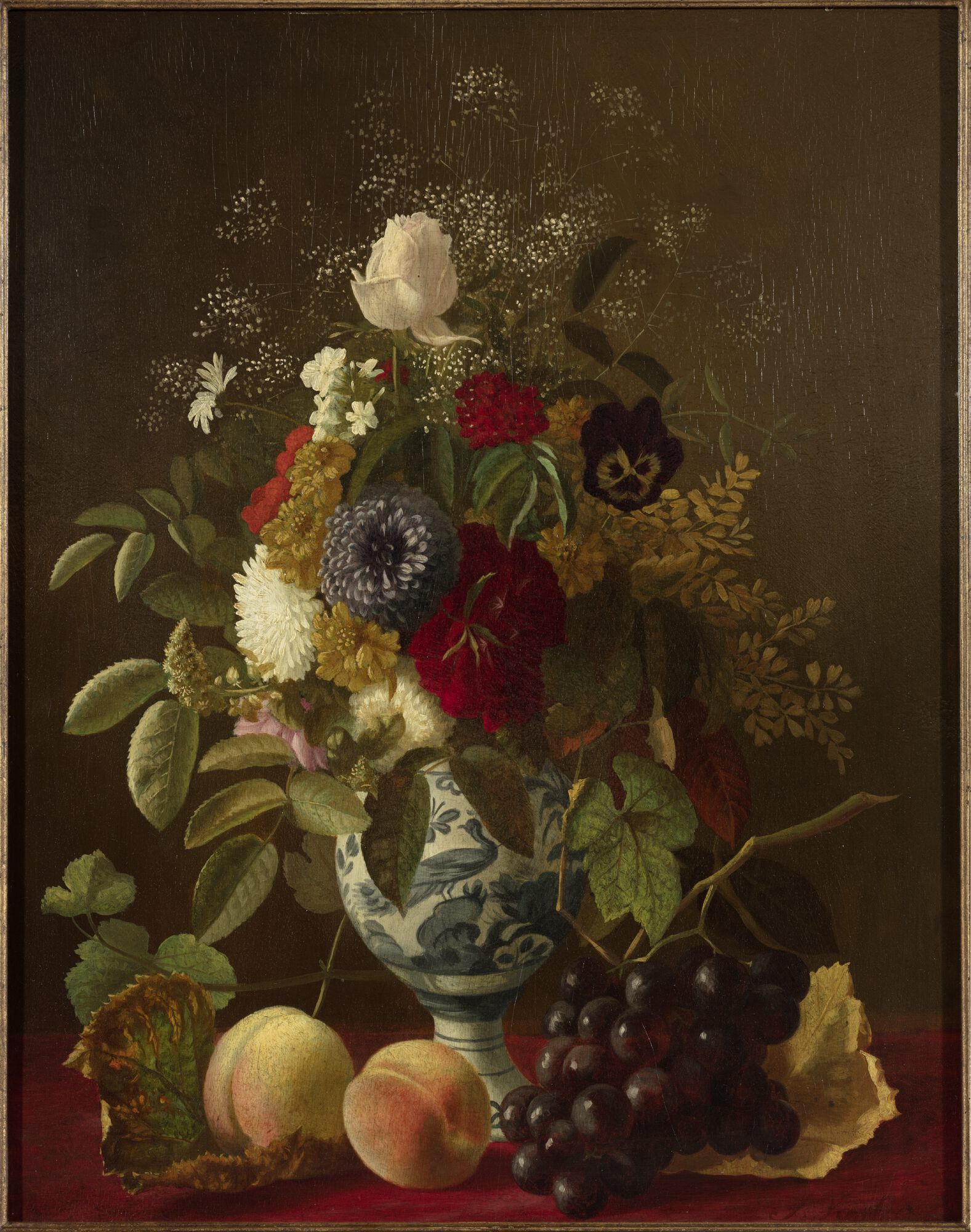 Stilleven met bloemen en fruit, 18de eeuw