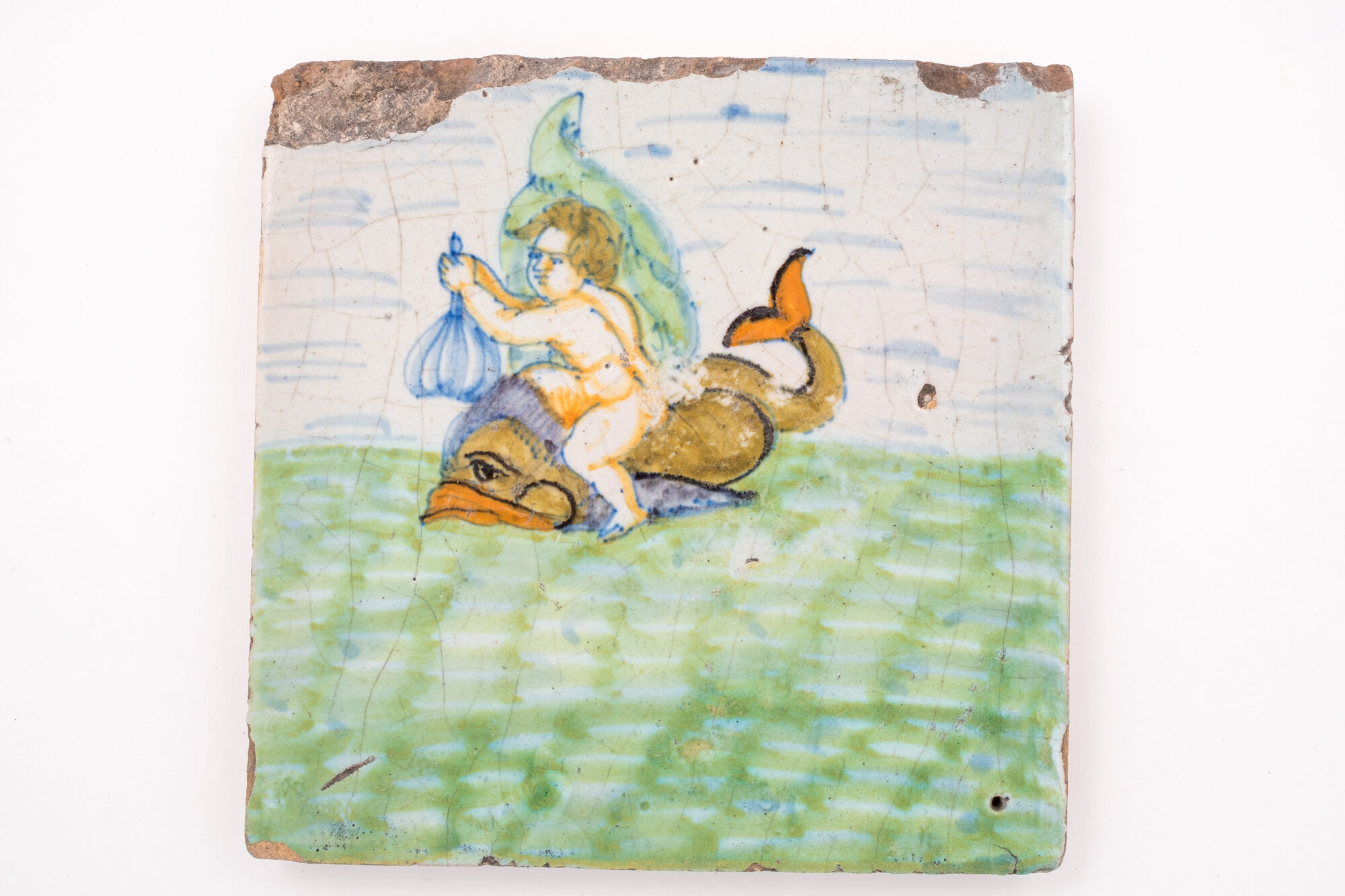 Diertegel, faience, Rotterdam, begin 17de eeuw