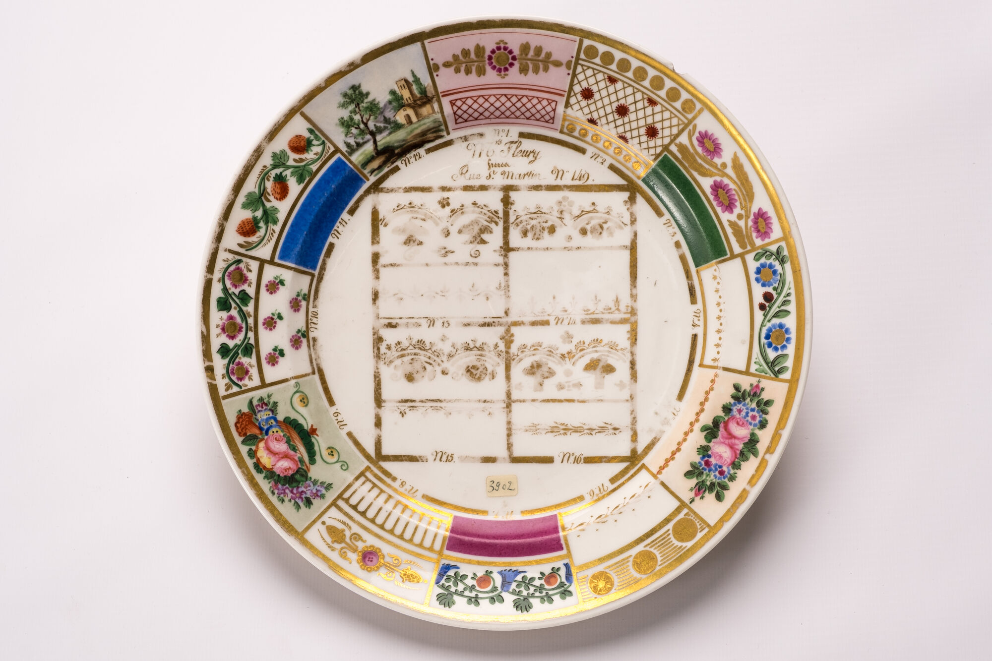 Staalbord, hard porselein, Werkplaats Fleury, Parijs, 1825-1829