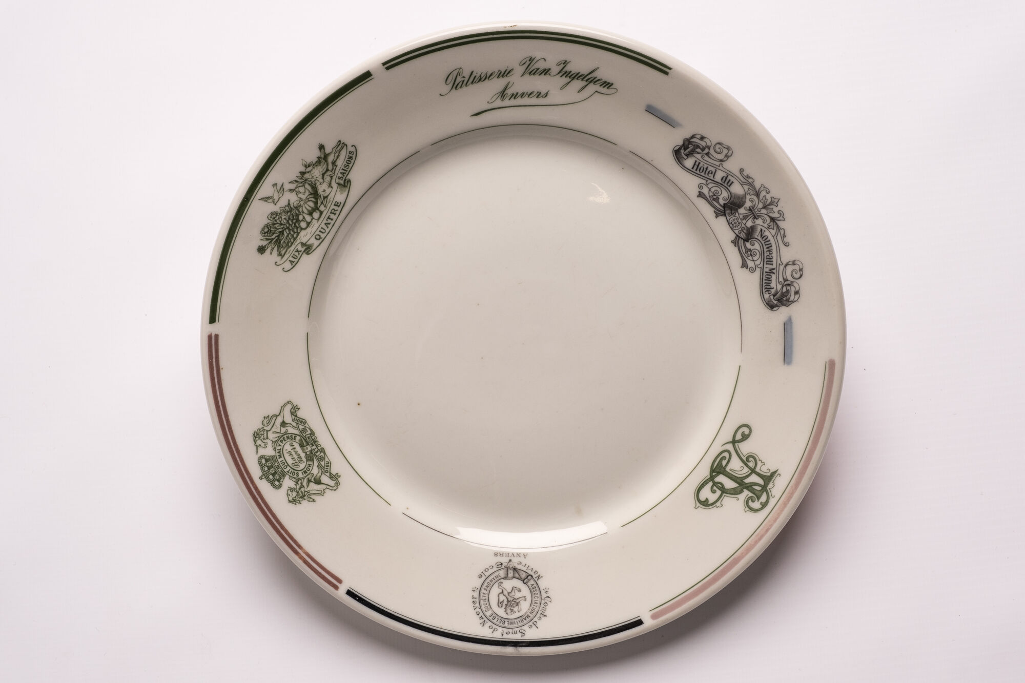 Staalbord, porselein, Baudour, Société des Pavillons, 1927-1935