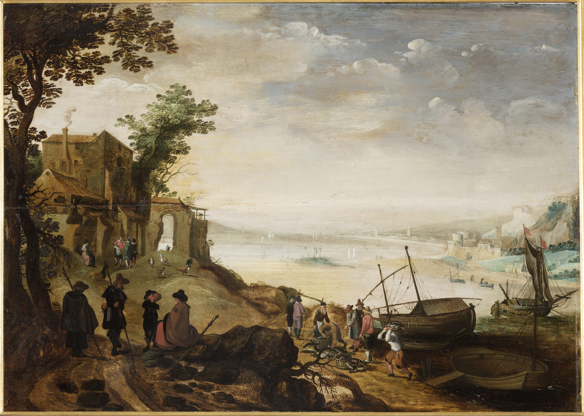 Strand en vissershaven, 17de eeuw