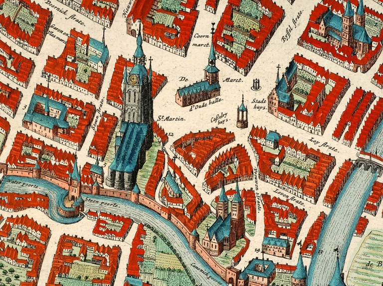 Oude kaart Kortrijk