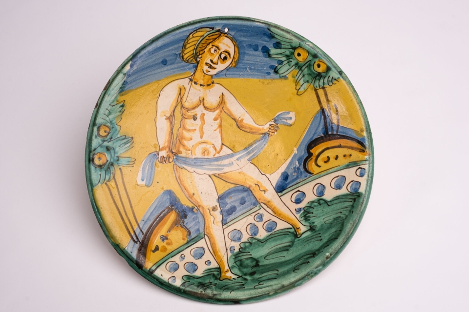 Schotel, faience, Montelupo (It.), 17de eeuw